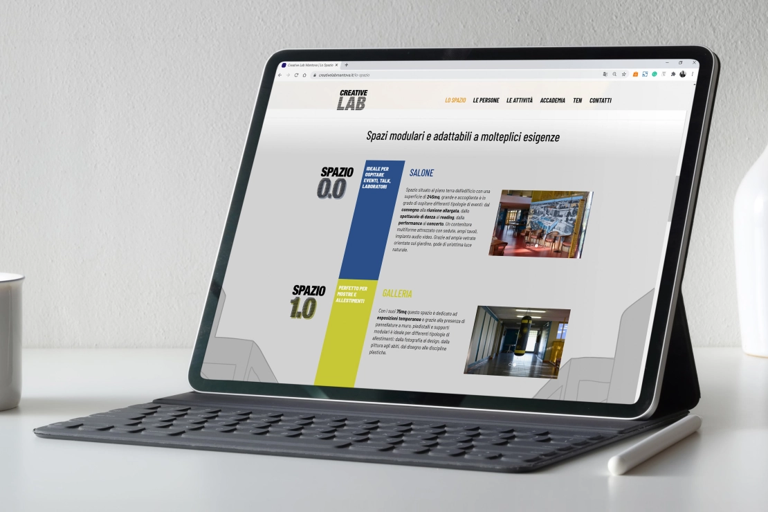 anteprima sito creative lab da tablet