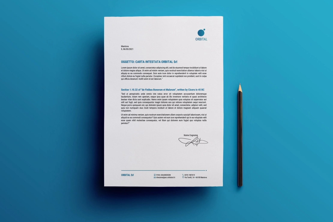 carta intestata Orbital Srl